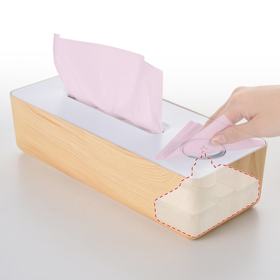 ティッシュボックス ルテラ プレミアム ライトブラウン （ ティッシュカバー ティッシュケース おしゃれ シンプル 木目調 北欧 ）