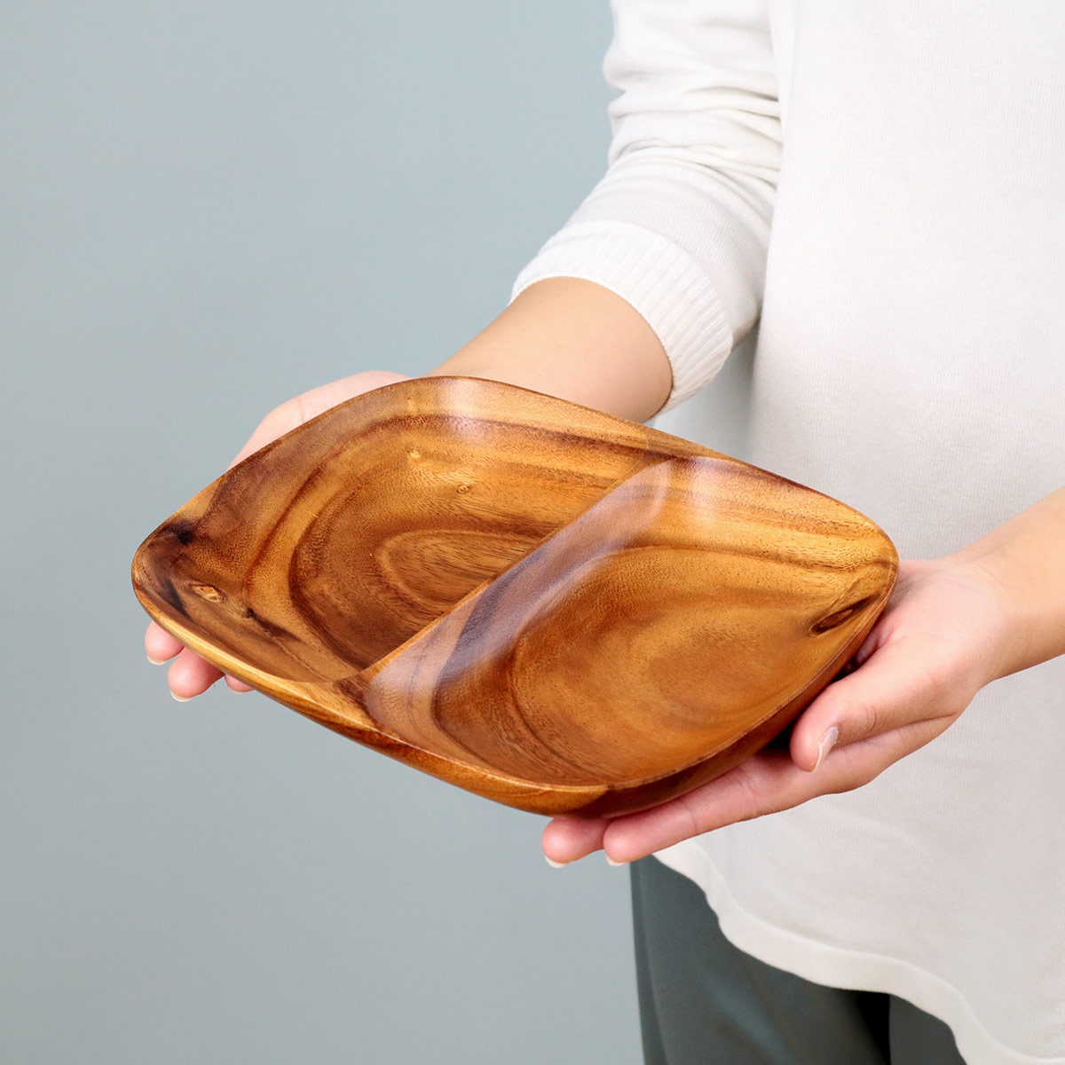 ランチプレート 21cm アカシア製 食洗機対応 （ 食器 木製食器