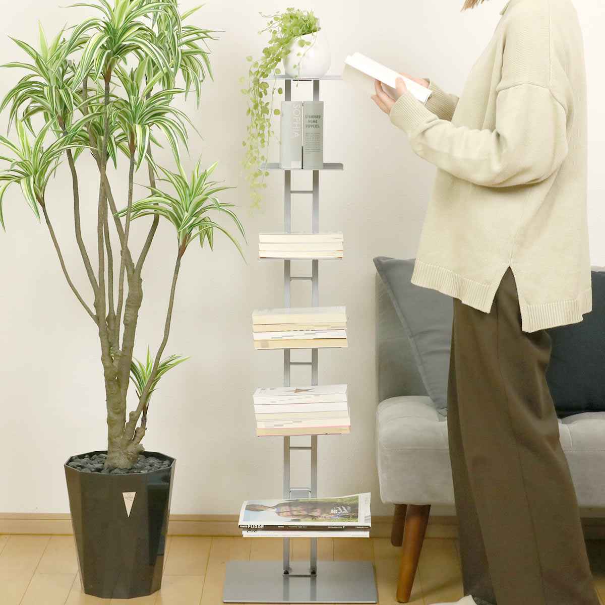 ルネセイコウ マガジンラック 積み重ね式 タワーシェルフ シャトー 幅