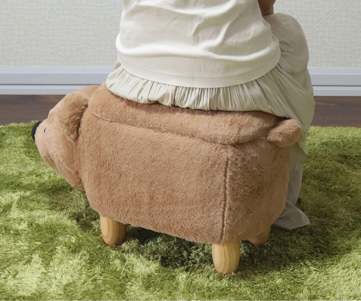 アニマルスツール 収納付き Annie 座面高36cm クマ （ スツール 椅子