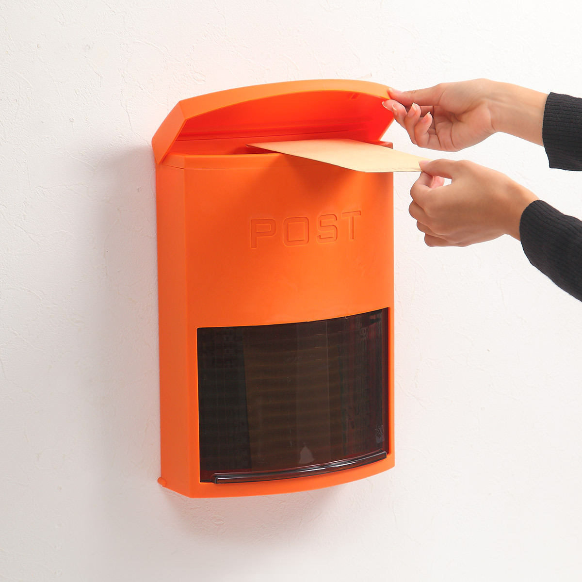 お気に入り 特価 郵便ポスト 壁掛け かるプラポスト ワイドタイプ オレンジ 壁付け ポスト 郵便受け レターパック 軽い 軽量 プラスチック Whitesforracialequity Org