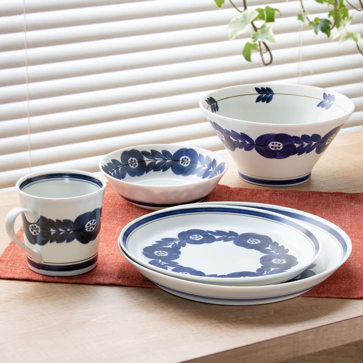 プレート 20cm ブロッサム 磁器 美濃焼 5枚セット （ 食洗機対応 電子