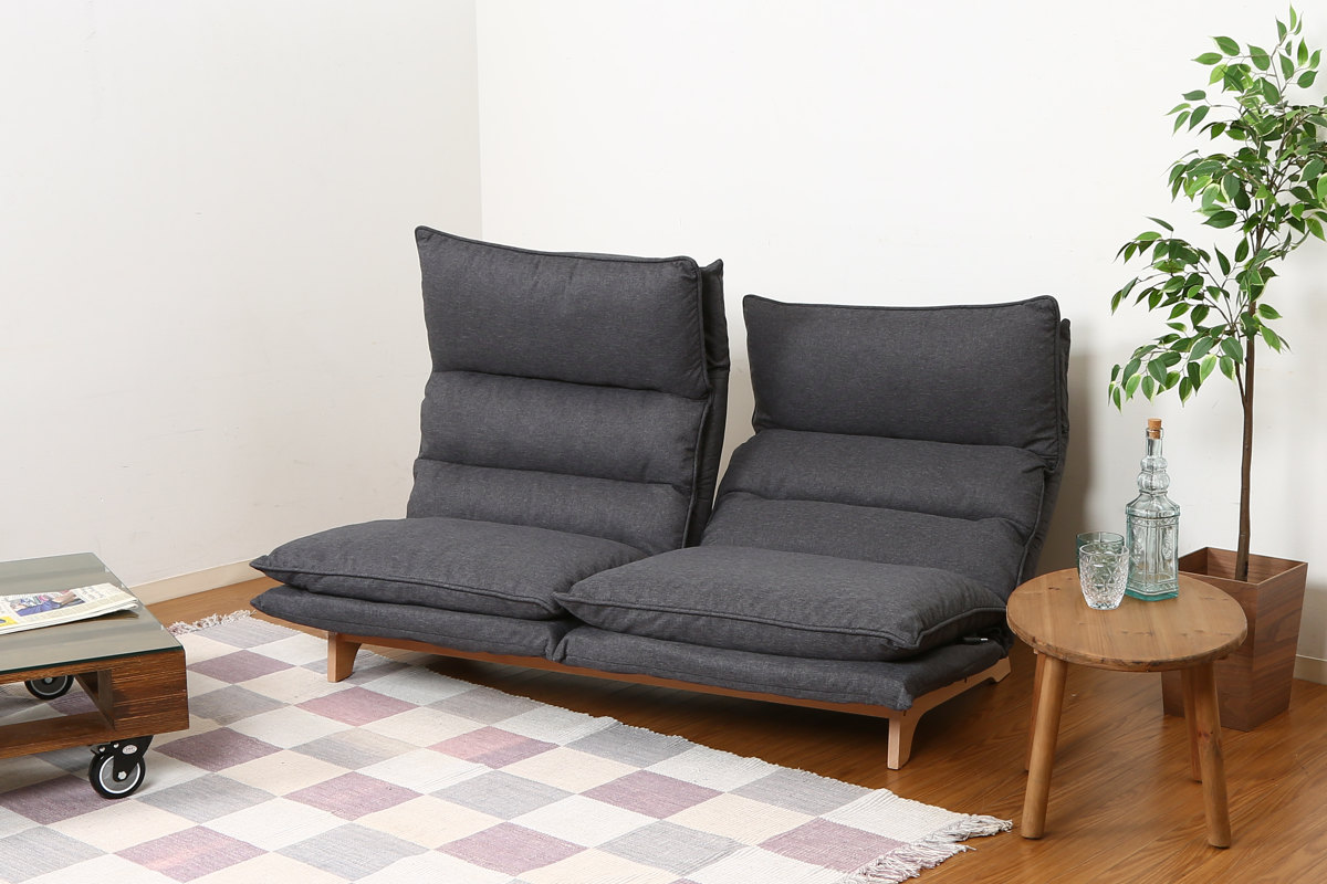 リクライニングソファ 2人掛け 幅140cm グレー　(直接引取希望) 不二貿易（Fuji Boeki） ソファ リクライニング 二人掛け 幅140cm