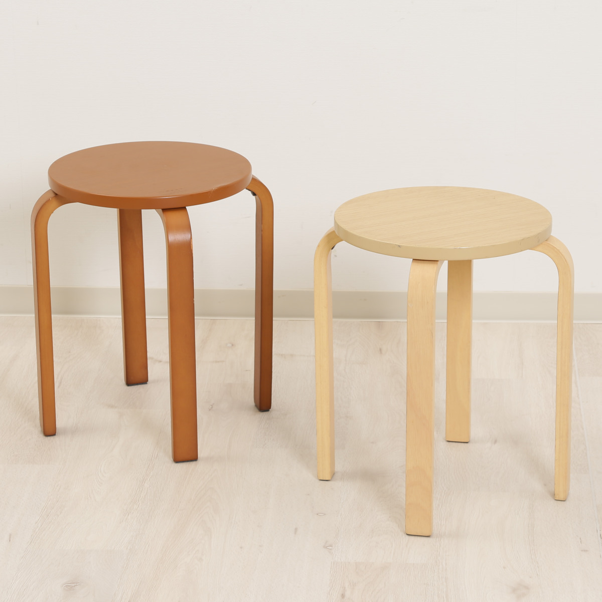 不二貿易（Fuji Boeki） スツール 6脚セット 木製 高さ44cm 曲木