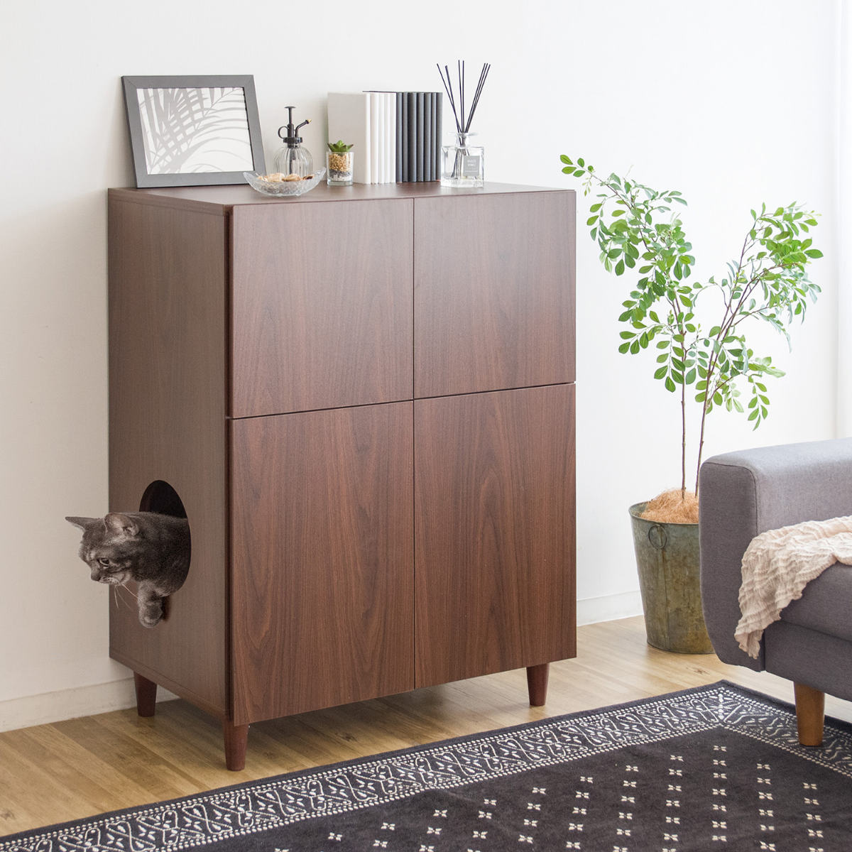 宮武製作所 キャットトイレクローゼット 幅75cm 4枚扉 収納付き