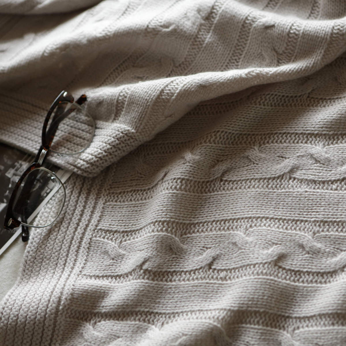 ニットマルチカバー Sleep】チャンキーニット マルチカバー(ブランケット・タオルケット