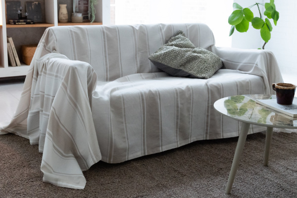 マルチカバー Fab the Home 210×270cm L シックストライプ 綿100