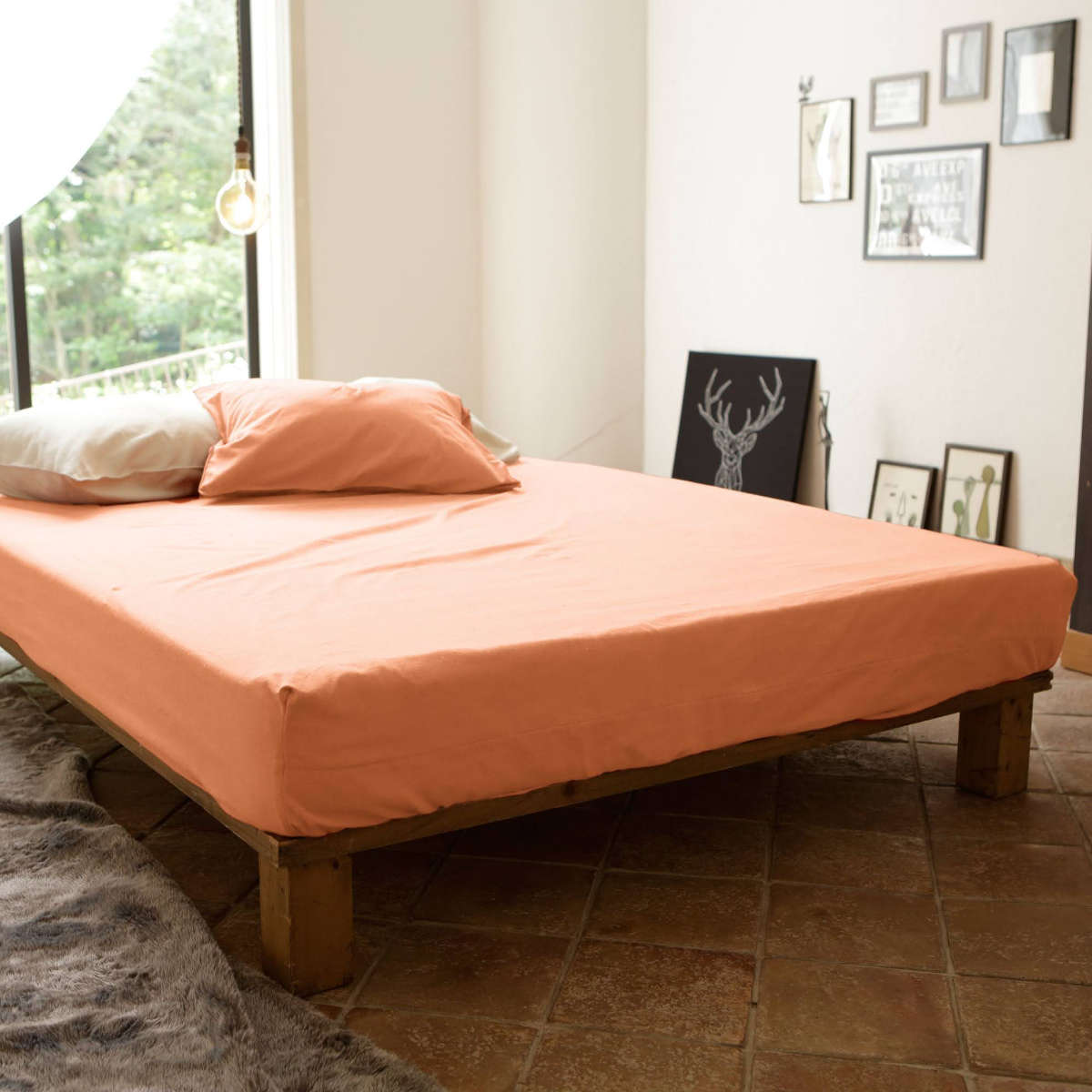 ボックスシーツ Fab the Home シングル コットンフランネル 綿100