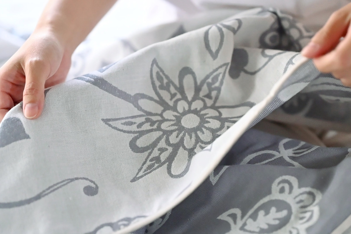 ガーゼケット Fab the Home シングル エイジア 花柄 綿100