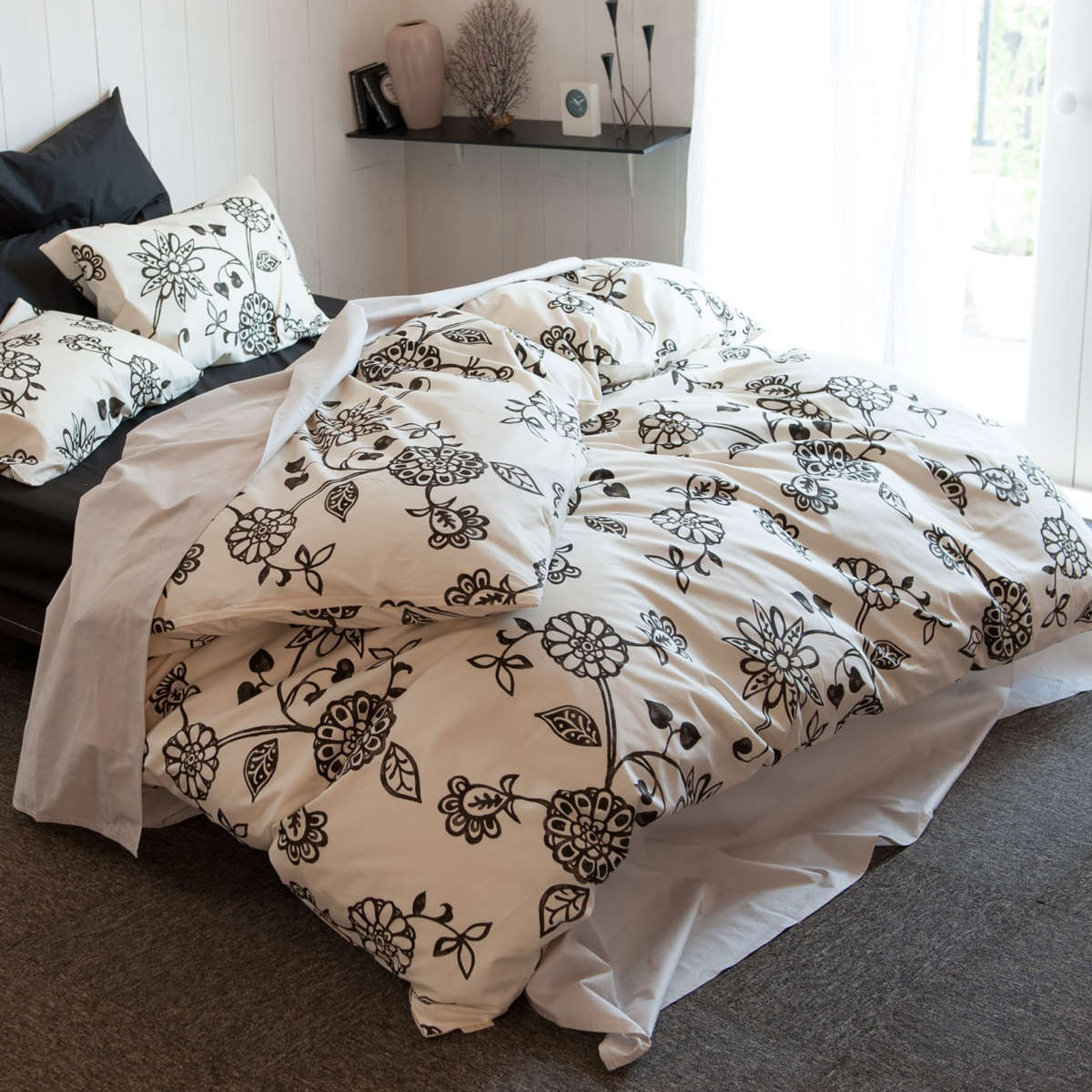 掛け布団カバー Fab the Home クイーン エイジア 花柄 綿100％ （ 布団