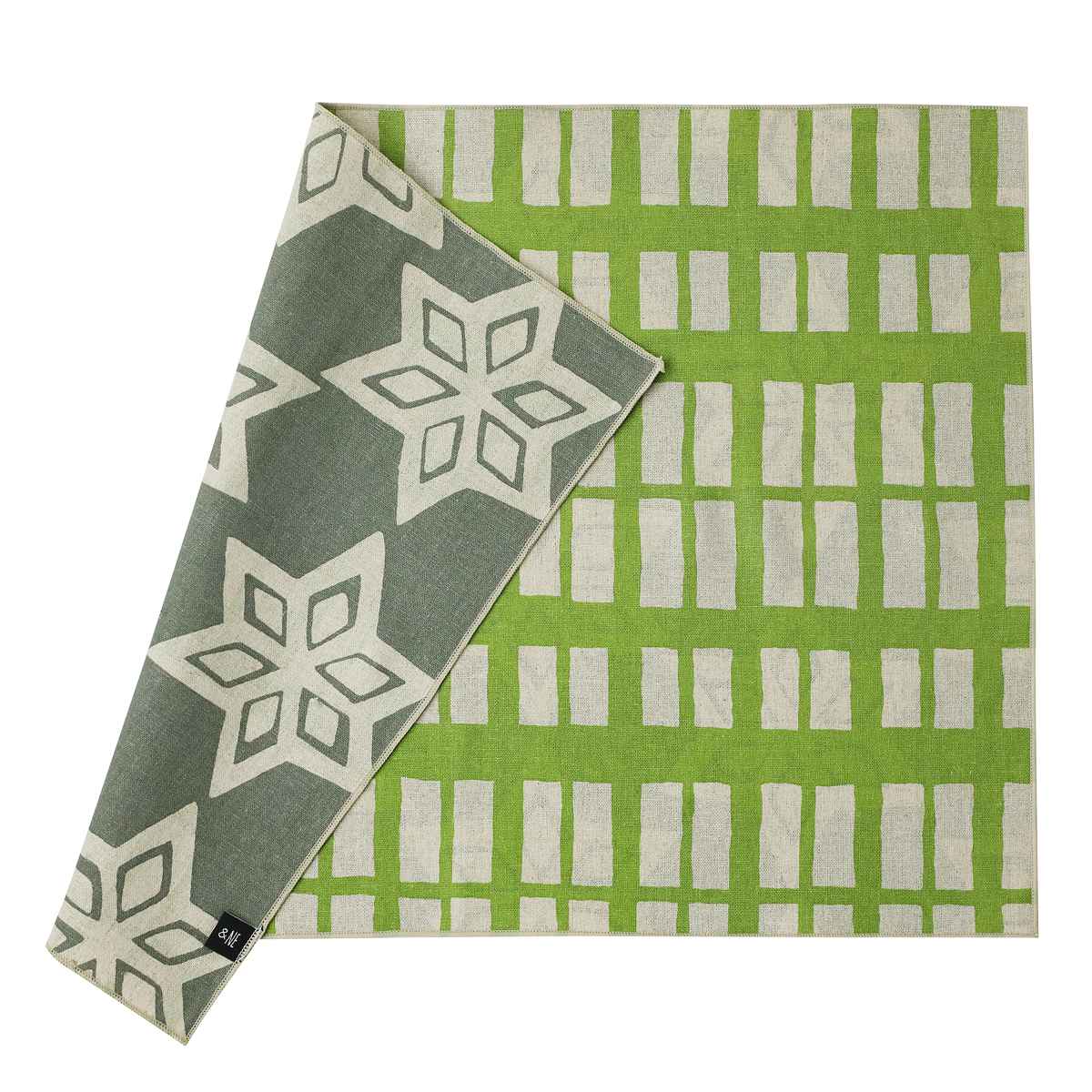 ＆NE ランチョンマット 45cm リバーシブル 麻 綿 日本製 （ 北欧 両面