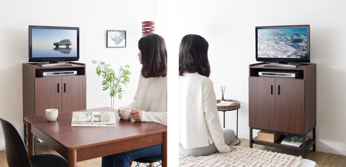 テレビ台 ハイタイプ オープン収納付 キャビネット 幅65cm （ テレビ