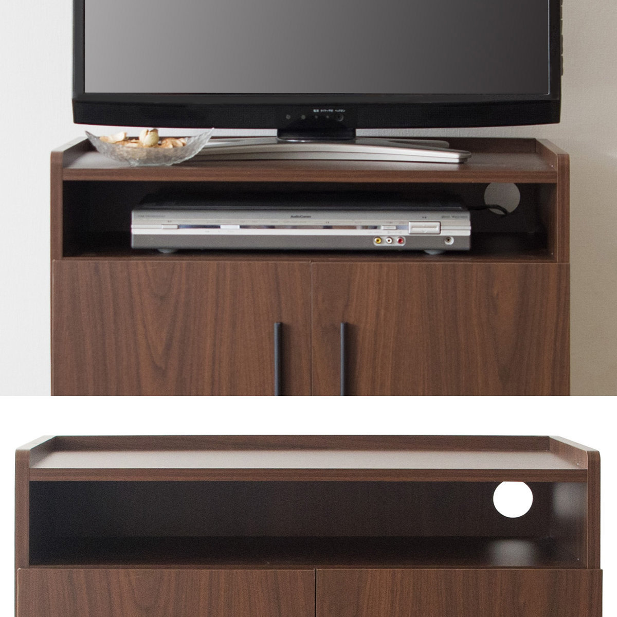 テレビ台 ハイタイプ オープン収納付 キャビネット 幅65cm （ テレビ