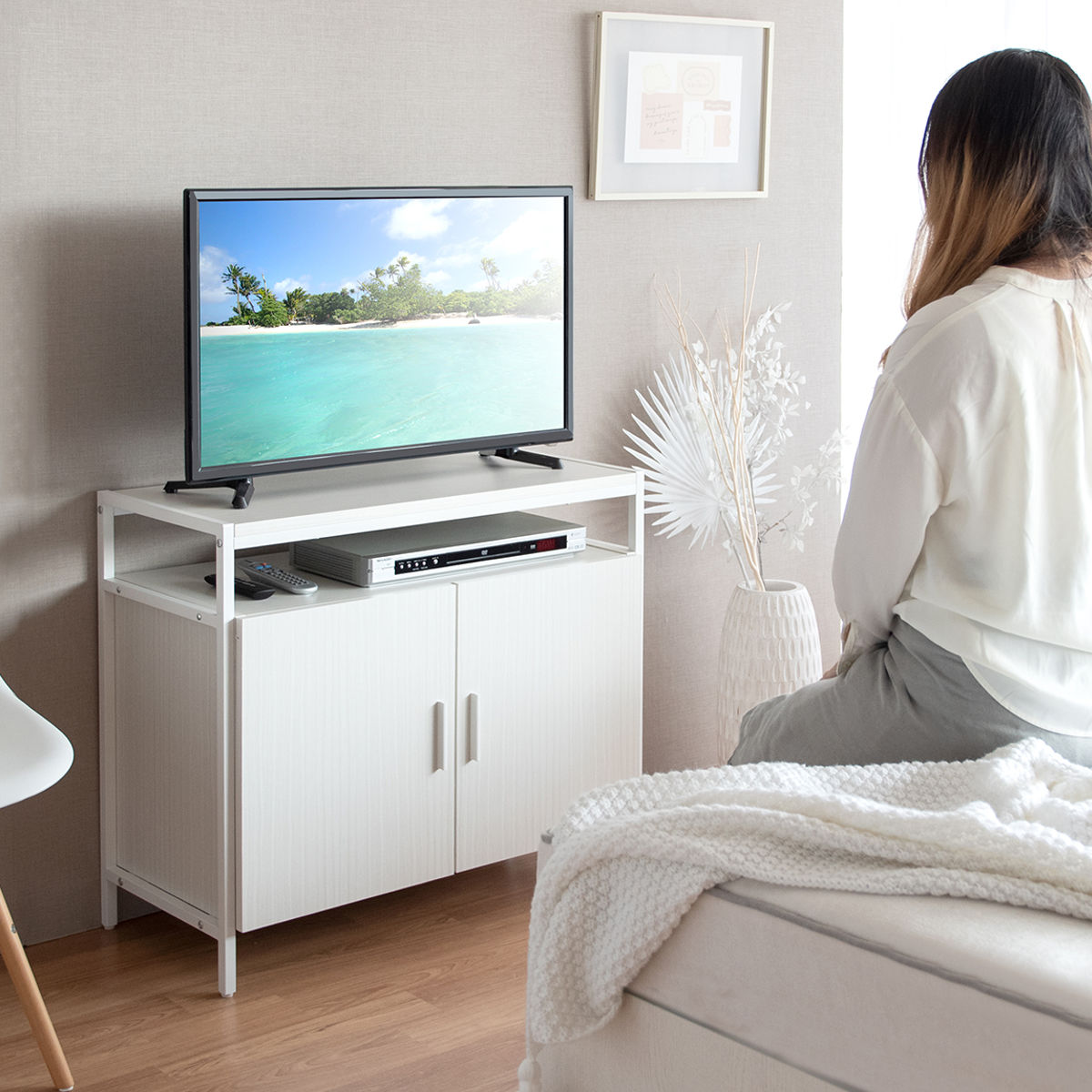 テレビ台 幅80cm ハイタイプ オープン収納付 キャビネット （ テレビ