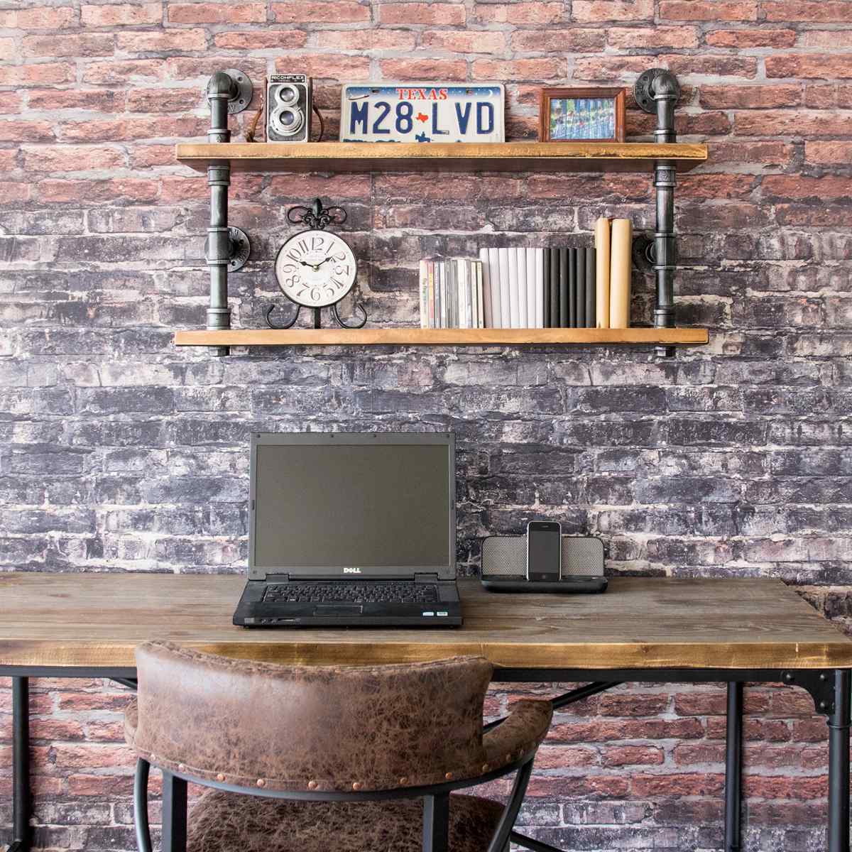 宮武製作所 ウォールラック 2段 インダストリアル調 配管フレーム 約幅