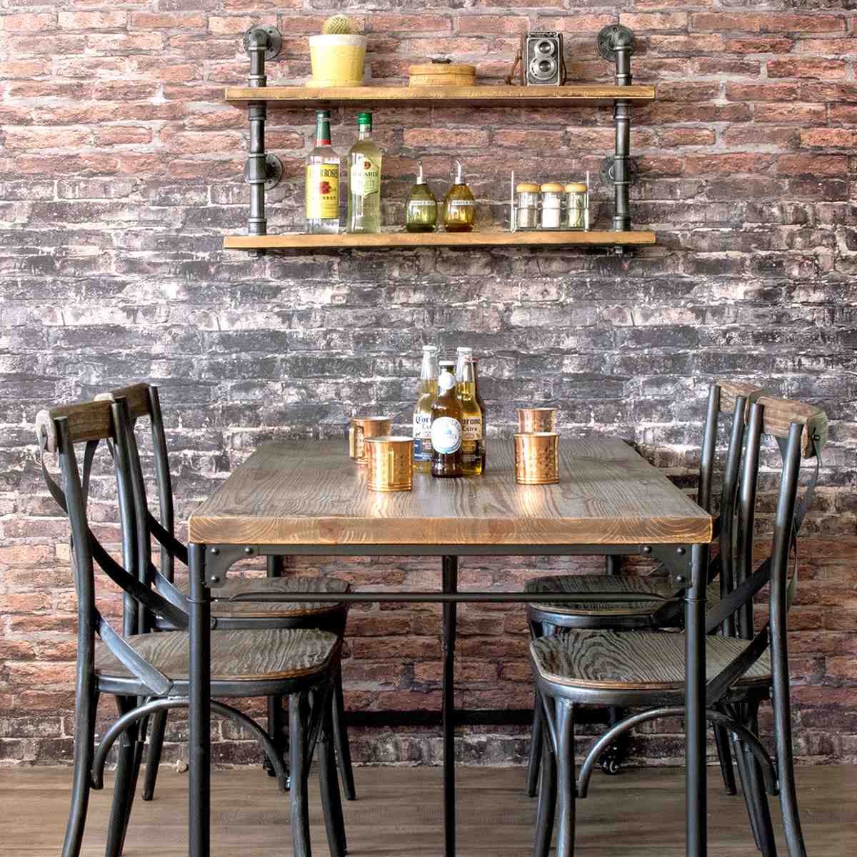 宮武製作所 ウォールラック 2段 インダストリアル調 配管フレーム 約幅