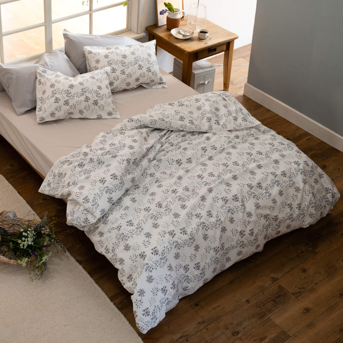 掛け布団カバー Fab the Home シングル ハーベスト 花柄 綿100