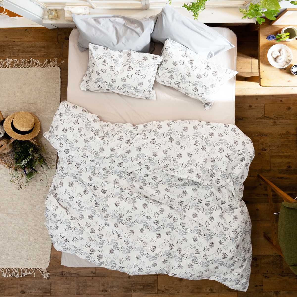 掛け布団カバー Fab the Home シングル ハーベスト 花柄 綿100