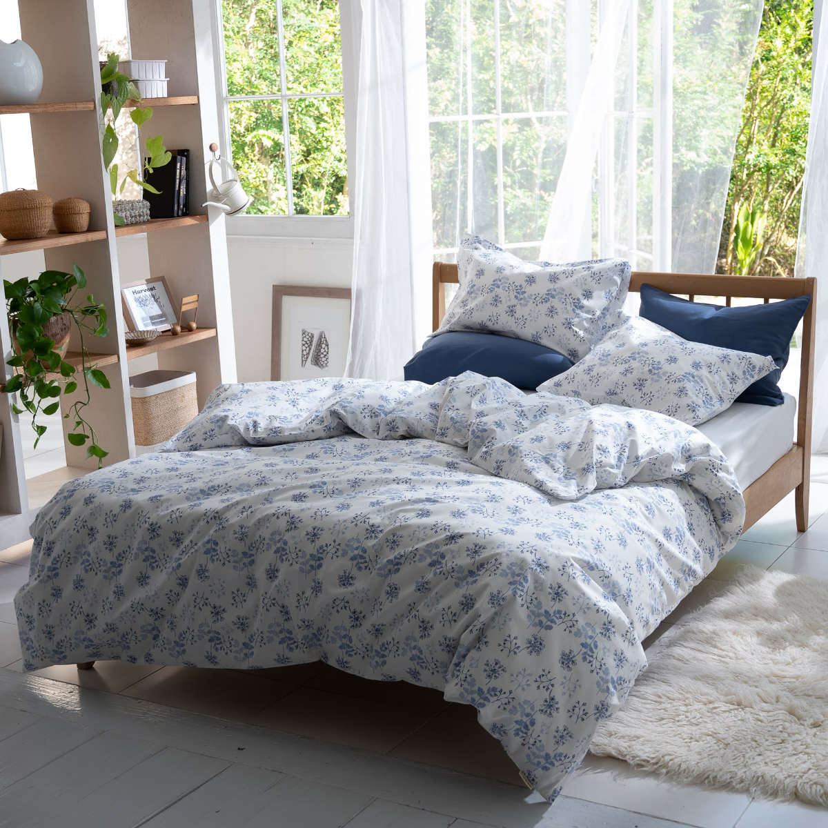 掛け布団カバー Fab the Home シングル ハーベスト 花柄 綿100