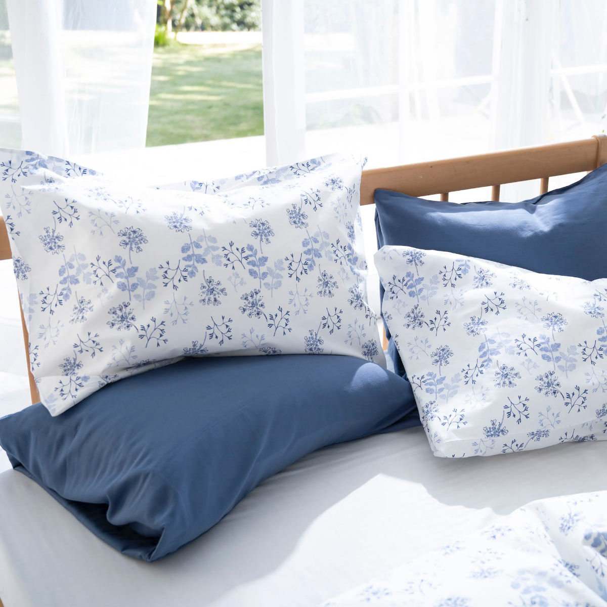 枕カバー Fab the Home 43×63cm用 ハーベスト 花柄 綿100％ （ ピロー
