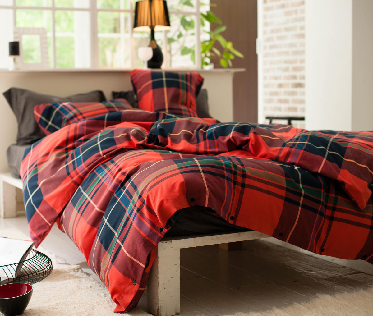 掛け布団カバー Fab the Home シングル ハイランド チェック柄 綿100