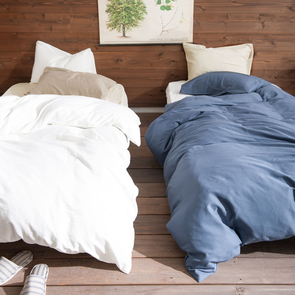 ファブザホームふんわりダブルガーゼ サラサ インディゴ コンフォー