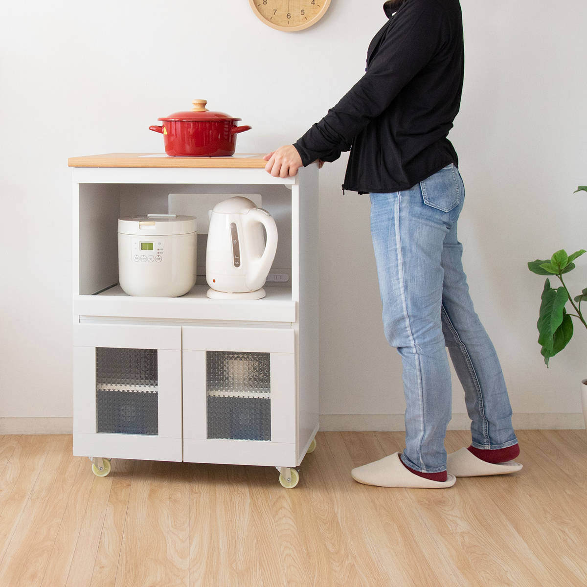 宮武製作所 キッチンラック 幅60cm カントリー調 タイルトップ