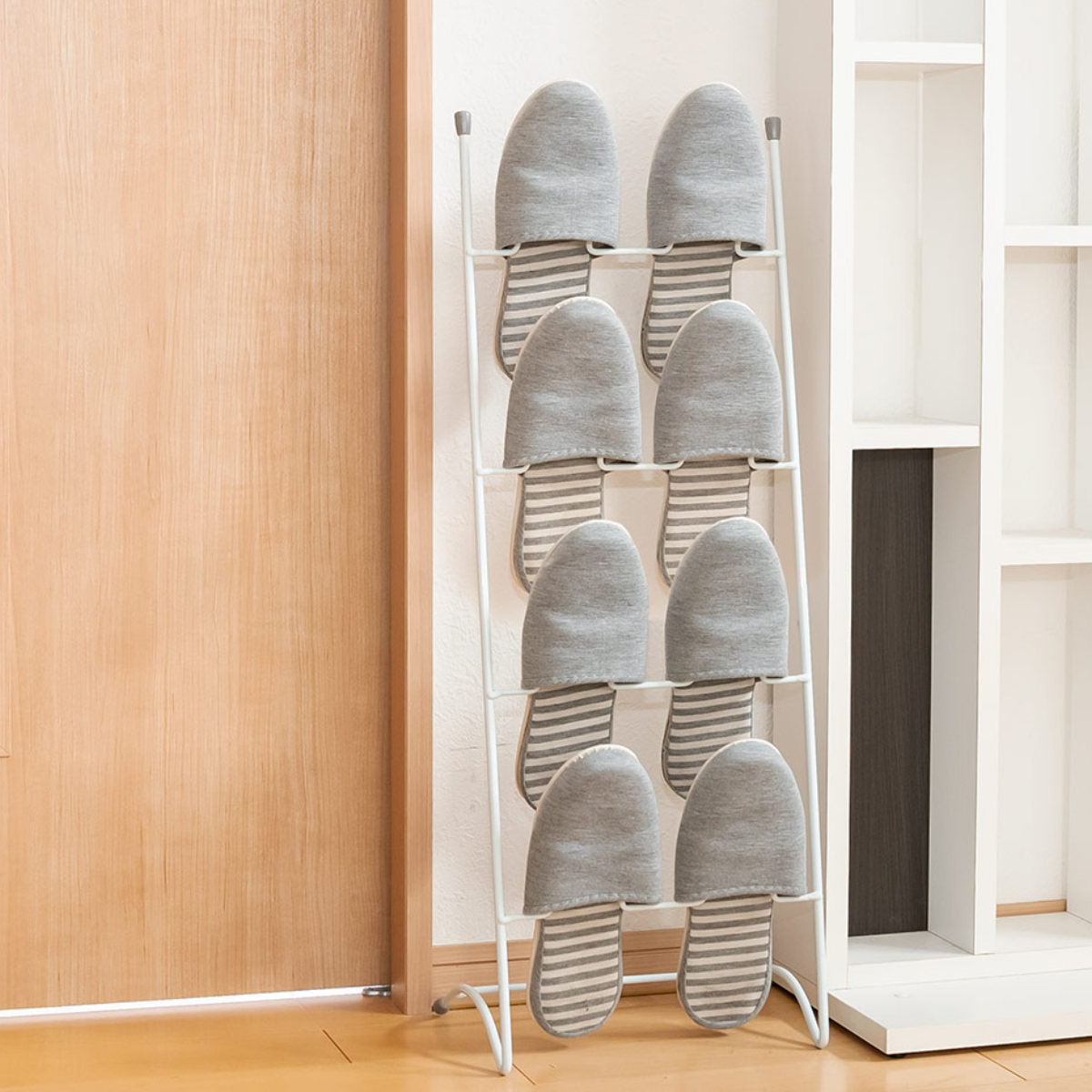 不二貿易（Fuji Boeki） スリッパラック 4足分 ワイヤー スチール