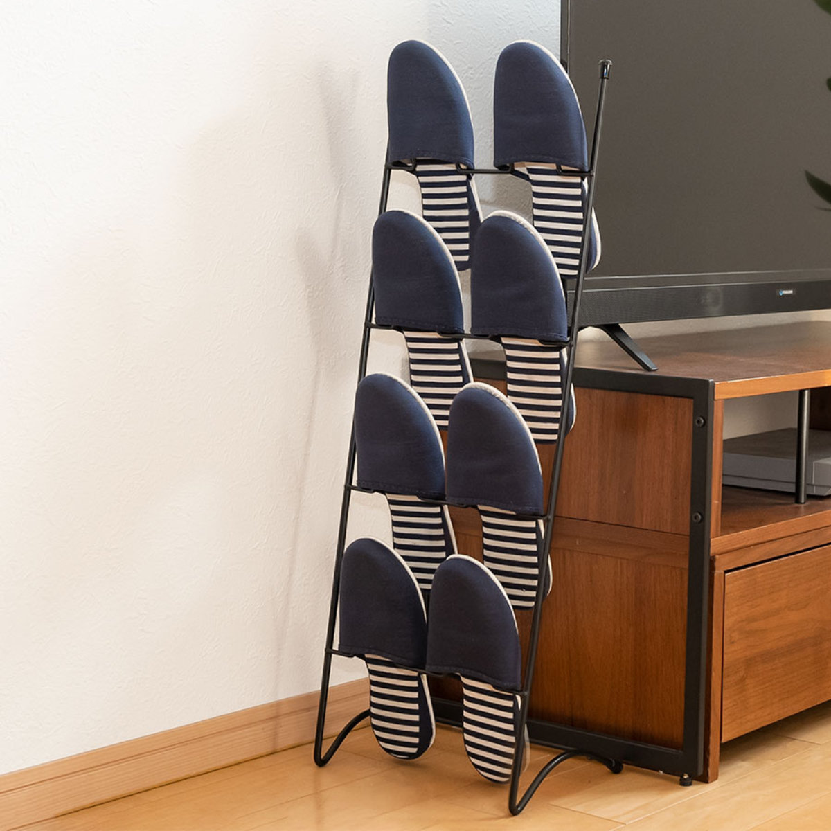 不二貿易（Fuji Boeki） スリッパラック 4足分 ワイヤー スチール