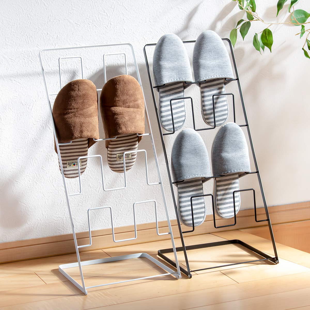 不二貿易（Fuji Boeki） スリッパラック 4足分 スクエア ワイヤー