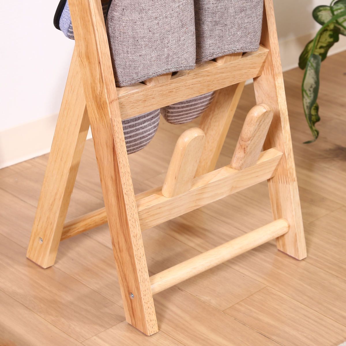 不二貿易（Fuji Boeki） スリッパラック 4足分 ボヌール 木製