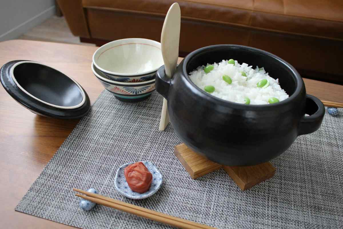 ＆NE ご飯鍋 3合炊き ハレとケ 竹しゃもじ付き 萬古焼 日本製 （ ご飯