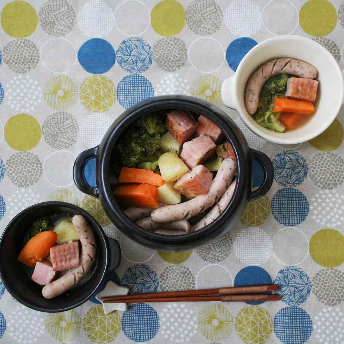 ＆NE ご飯鍋 3合炊き ハレとケ 竹しゃもじ付き 萬古焼 日本製 （ ご飯