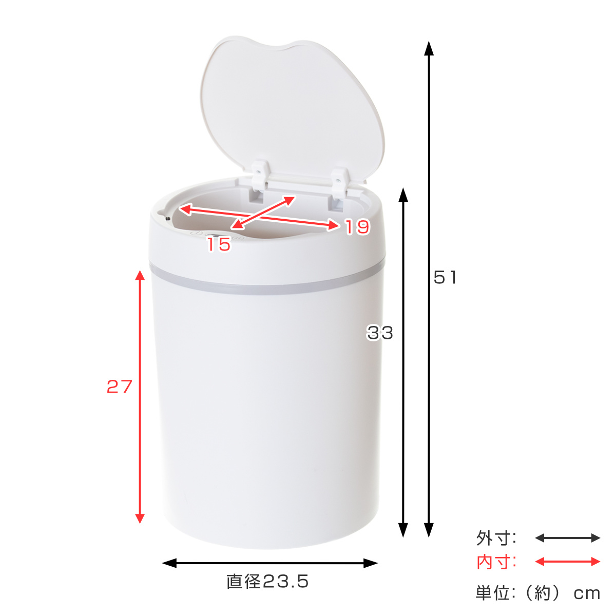 不二貿易（Fuji Boeki） ゴミ箱 12L センサー 自動開閉 ラウンド