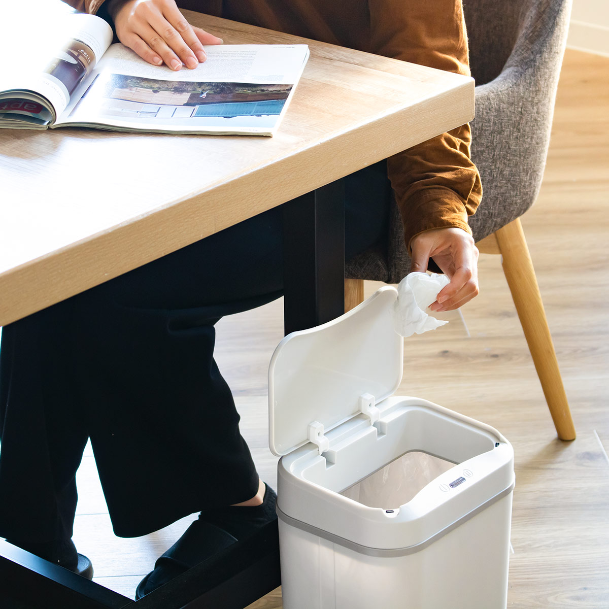 不二貿易（Fuji Boeki） ゴミ箱 12L センサー 自動開閉 レクタングル