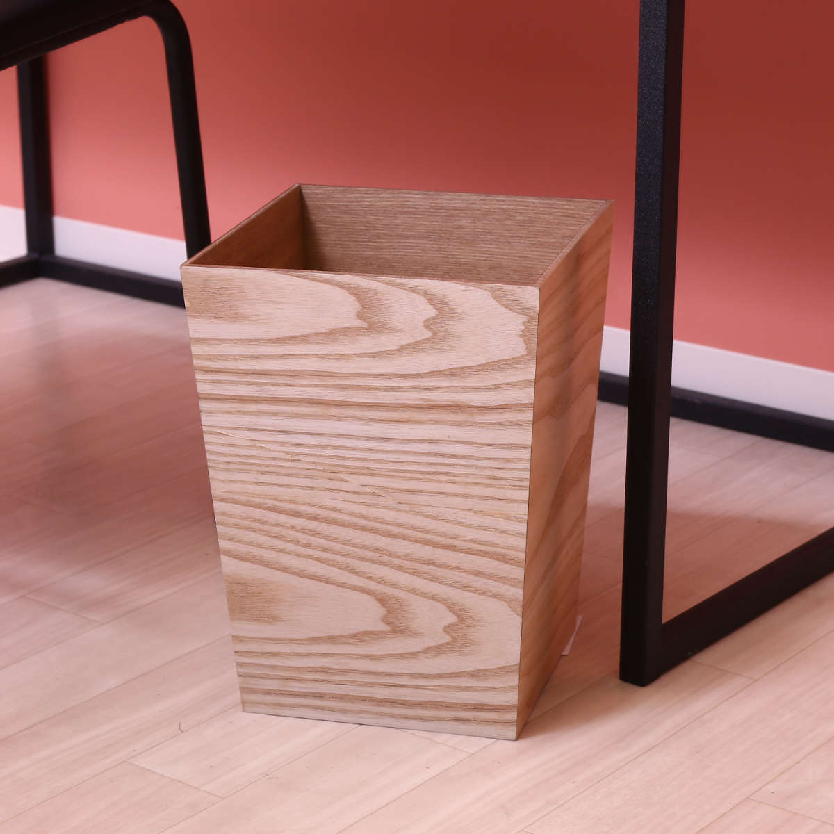 K★送料込み★木製ごみ箱② 不二貿易（Fuji Boeki） ゴミ箱 突板 木製 （ ごみ箱 幅22cm