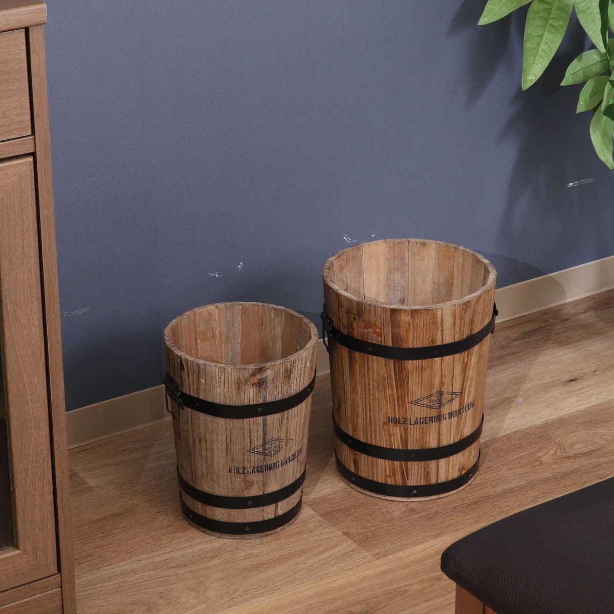 ゴミ箱　樽 不二貿易（Fuji Boeki） ゴミ箱 Mサイズ 木製 フタなし （ ごみ箱 直径