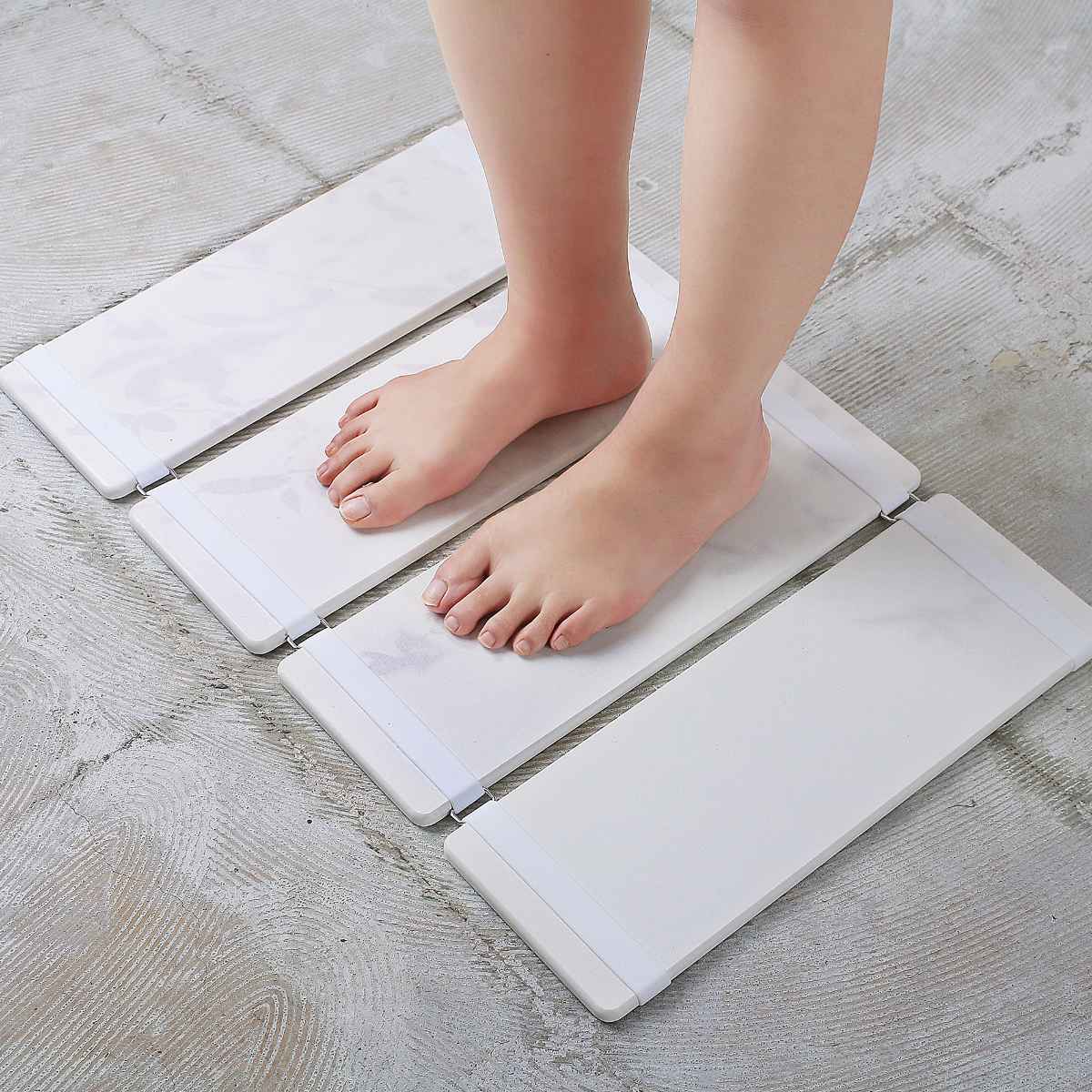 ＆NE バスマット 珪藻土 折りたたみ 60×39cm （ バス マット 珪藻土