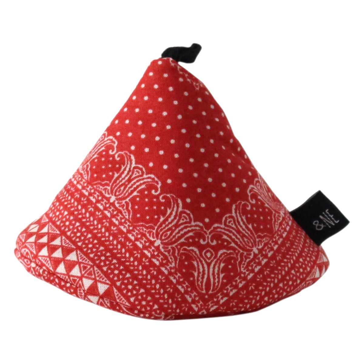 ＆NE 鍋つかみ 大 三角 ペイズリー 綿100％ 日本製 紐つき （ 大きな鍋  