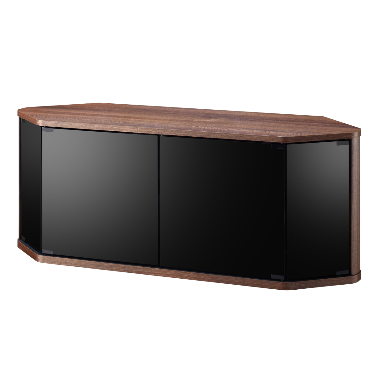 朝日木材加工 テレビ台 ローボード コーナー型 前面ダークガラス 幅