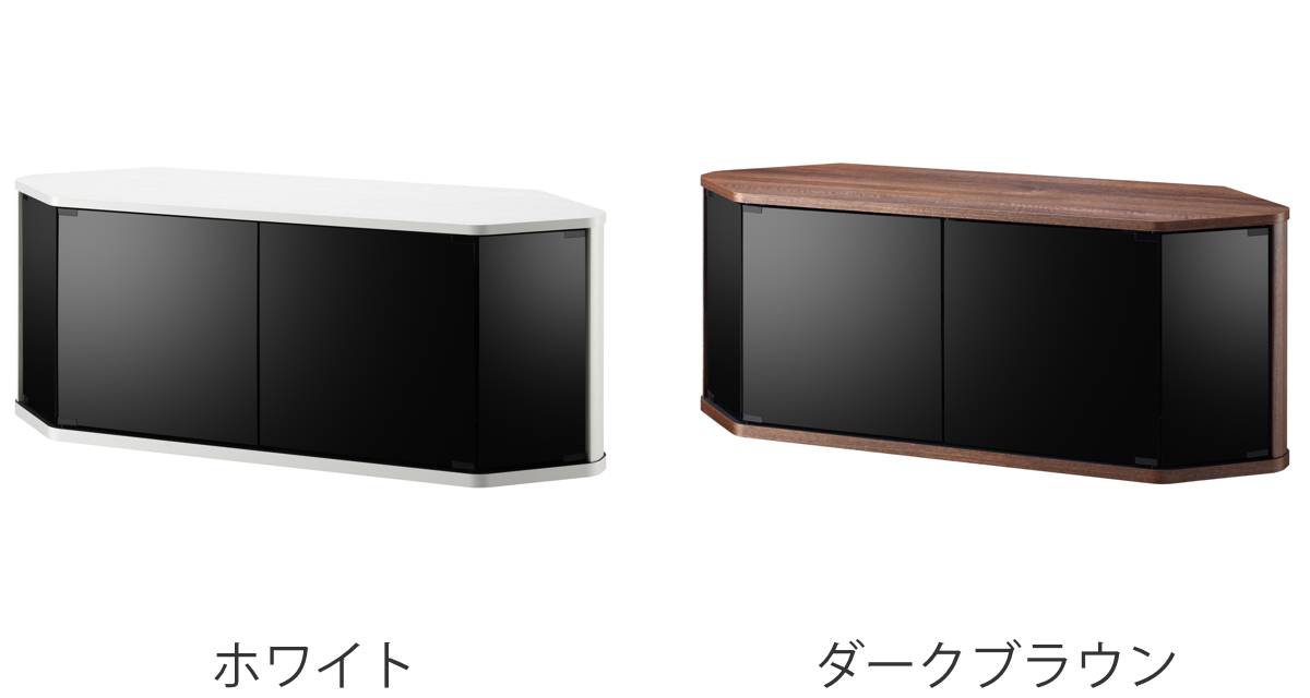 朝日木材加工 テレビ台 ローボード コーナー型 前面ダークガラス 幅