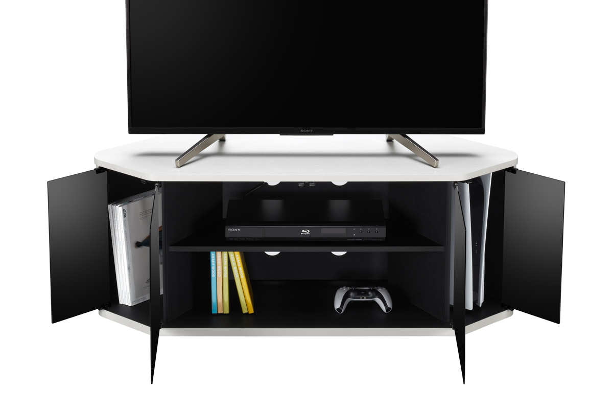 朝日木材加工 テレビ台 ローボード コーナー型 前面ダークガラス 幅