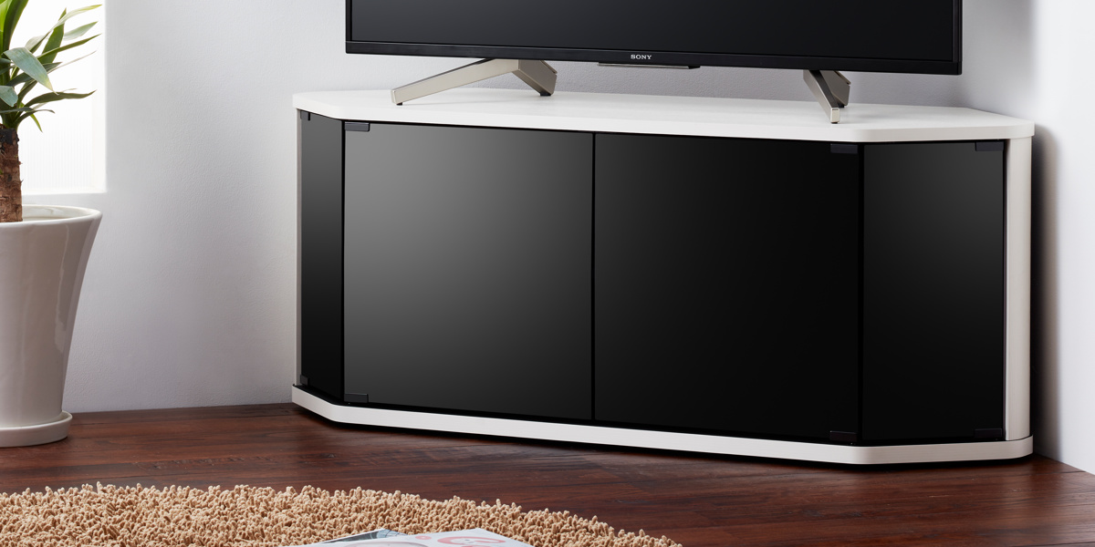 朝日木材加工 テレビ台 ローボード コーナー型 前面ダークガラス 幅