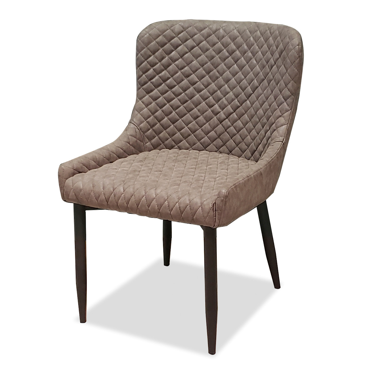 ダイニングチェア 2脚セット 座面高44cm レザー調 キルティング （ 開