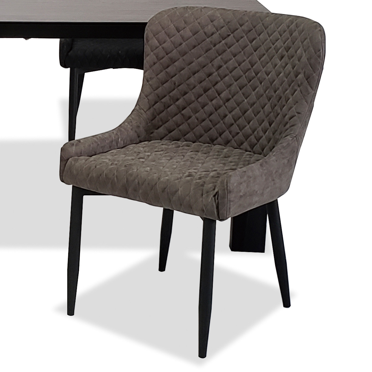 ダイニングチェア 2脚セット 座面高44cm レザー調 キルティング （ 開