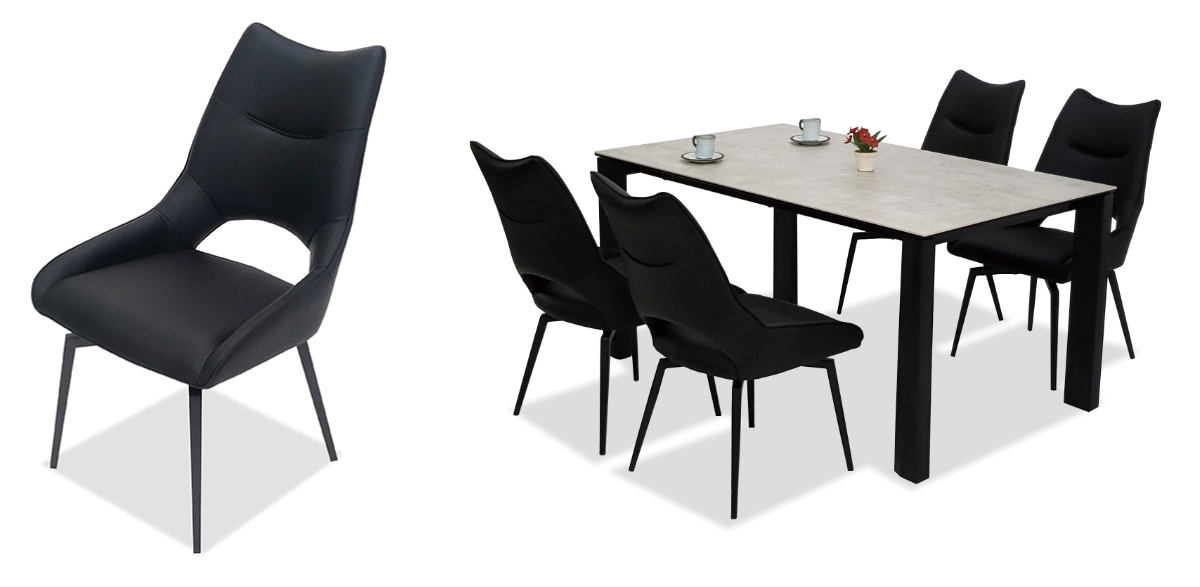 ダイニングチェア 座面高45cm コーラル 回転式 （ 開梱設置