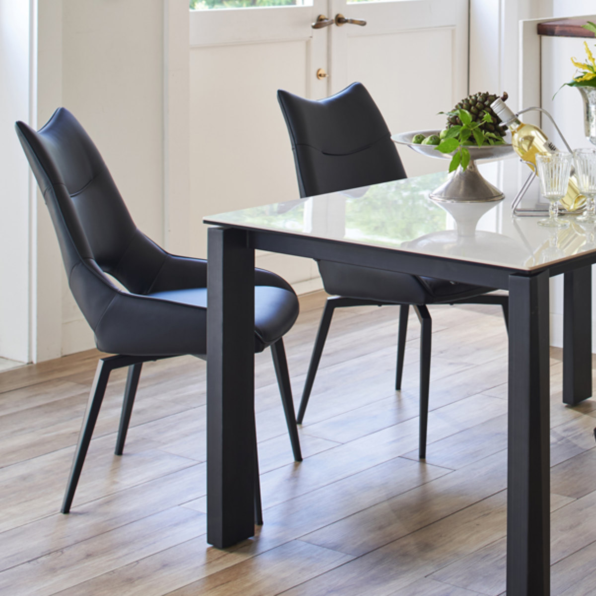 ダイニングチェア 座面高45cm コーラル 回転式 （ 開梱設置