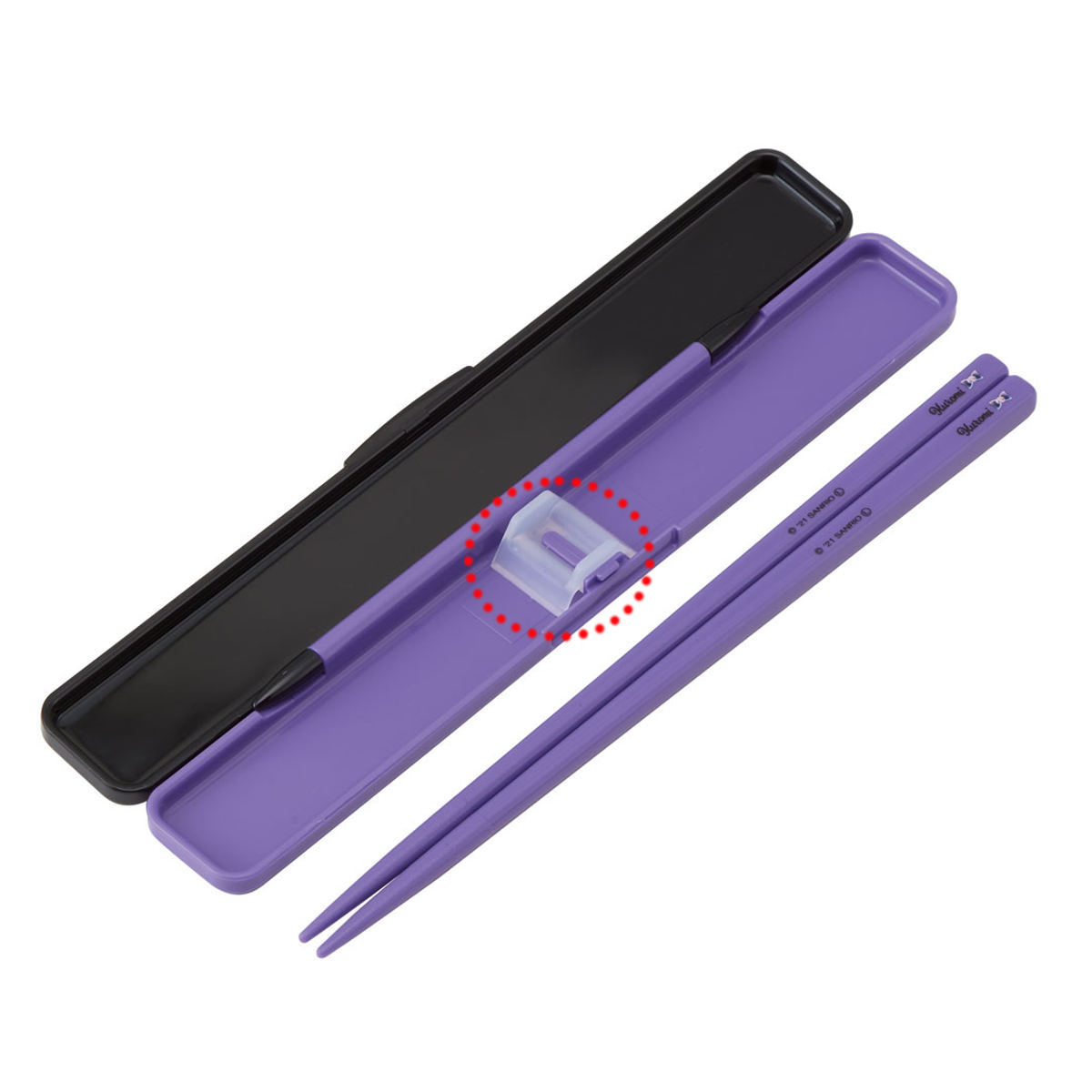 スケーター 箸箱セット 18cm 抗菌 音の鳴らない クロミ キュート