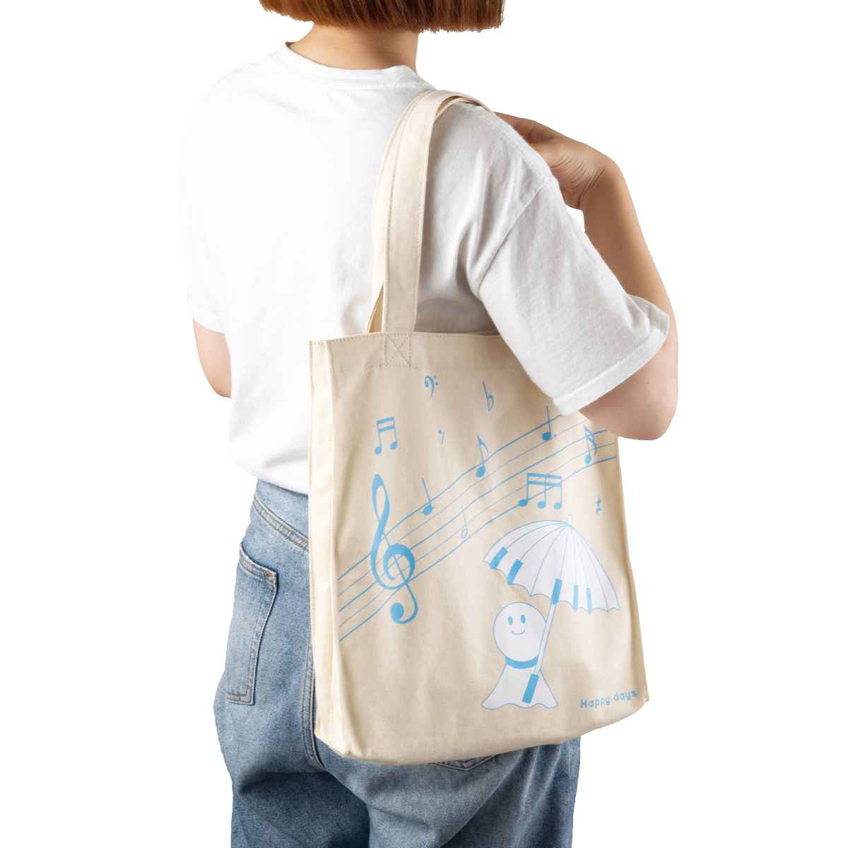 レッスンバッグ Happy days （ マチ付き 女の子 手提げ かばん 絵本