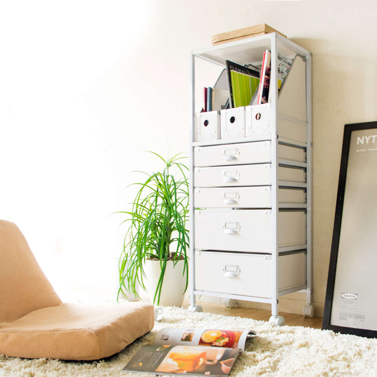 宮武製作所 チェスト ファイルケース付き A4 5段 （ 幅39×奥行27.5×高